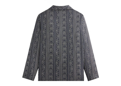 Kith Kin Batik Stripe Long Sleeve Thompson Crossover Shirt Nocturnal