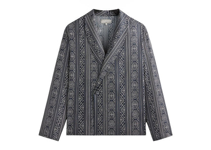 Kith Kin Batik Stripe Long Sleeve Thompson Crossover Shirt Nocturnal