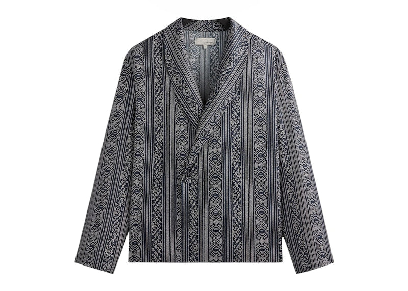 Kith Kin Batik Stripe Long Sleeve Thompson Crossover Shirt Nocturnal