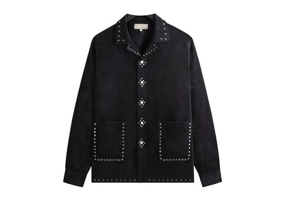 Kith & Kin Sawyer Long Shirt Camp Collar Shirt Black