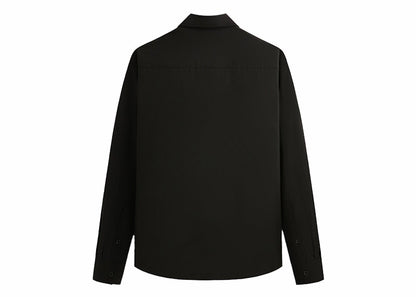 Kith & Kin Tropical Wool Marquis Zip Up Shirt Black