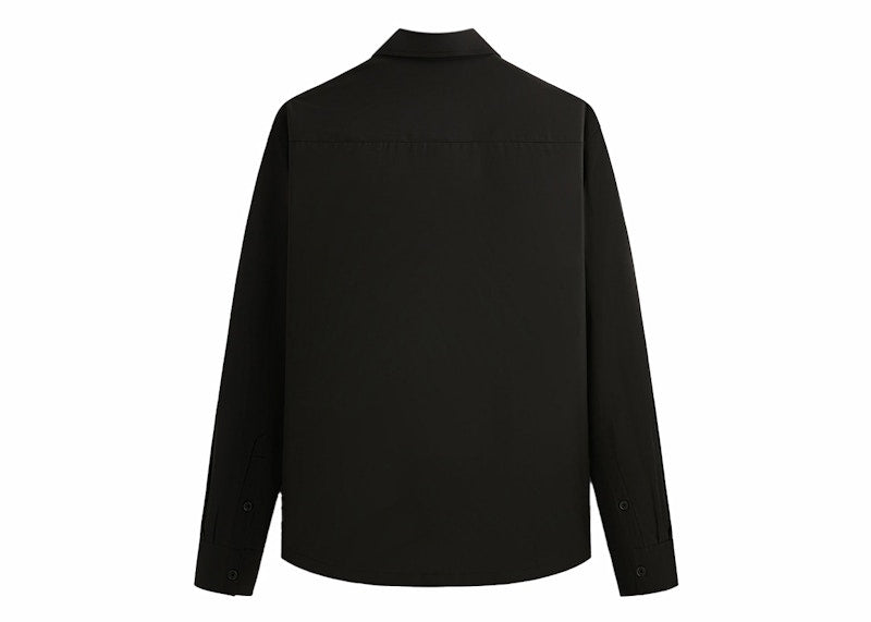 Kith & Kin Tropical Wool Marquis Zip Up Shirt Black