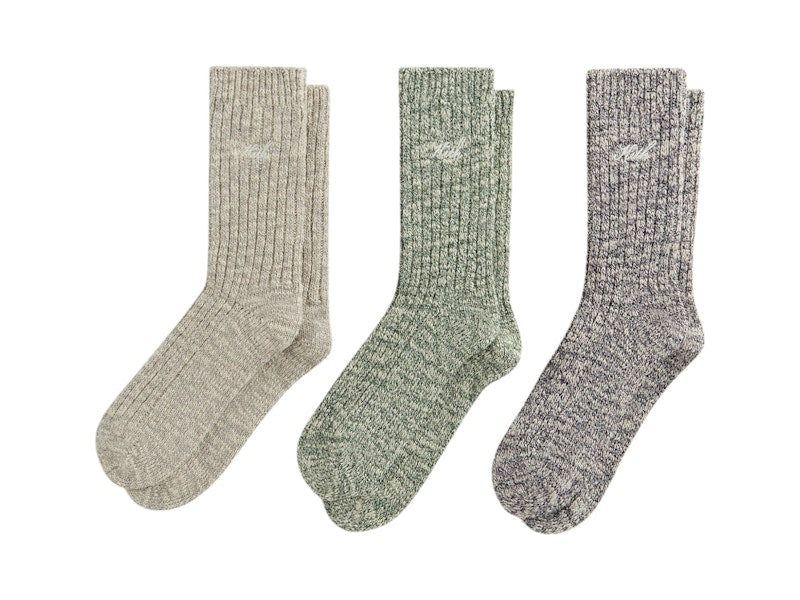 Kith Kithmas 3 Pack Willet Marled Crew Socks Multi
