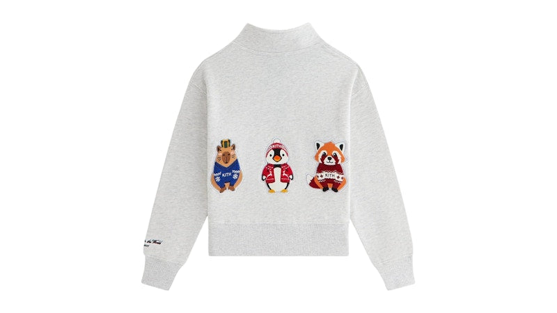 Kith Kithmas Kids & Friend Hunter Quarter Zip Light Heather Grey