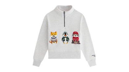 Kith Kithmas Kids & Friend Hunter Quarter Zip Light Heather Grey