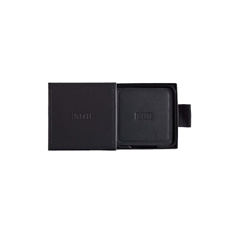 Kith Kithmas Monogram Leather Coasters Black