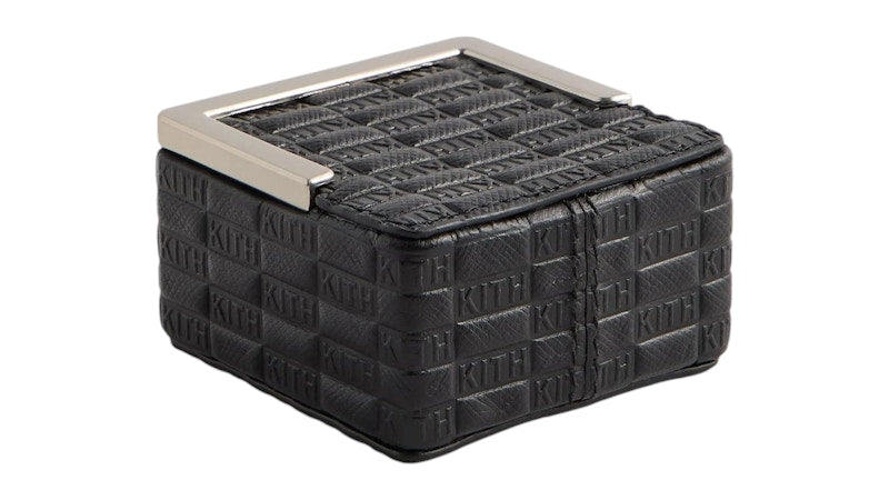 Kith Kithmas Monogram Saffiano Leather Square Frame Jewelry Case Black