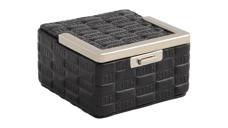 Kith Kithmas Monogram Saffiano Leather Square Frame Jewelry Case Black
