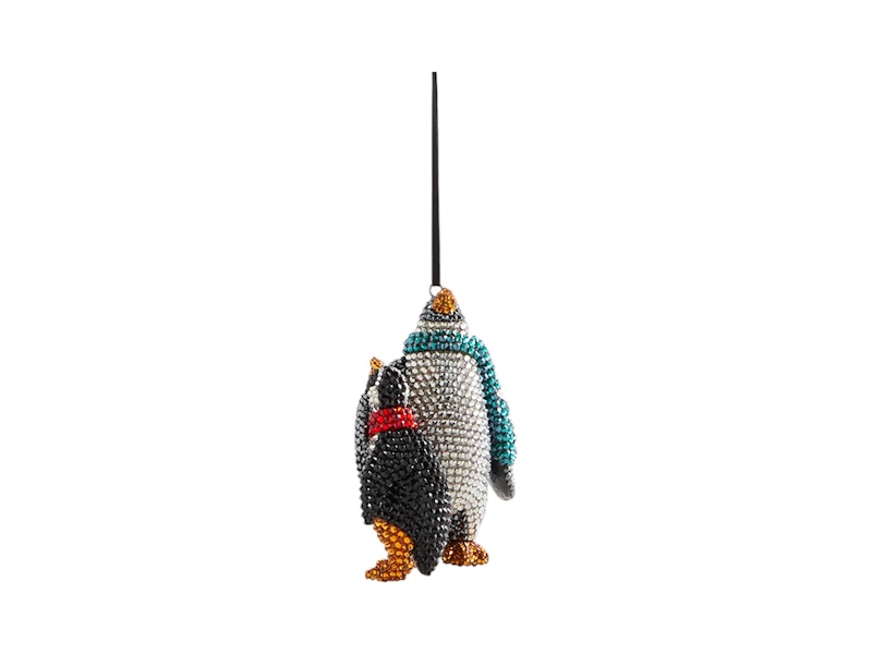 Kith Kithmas Penguin Swarovski Crystals Ornament Jet Hematite/Crystal Silver Shade