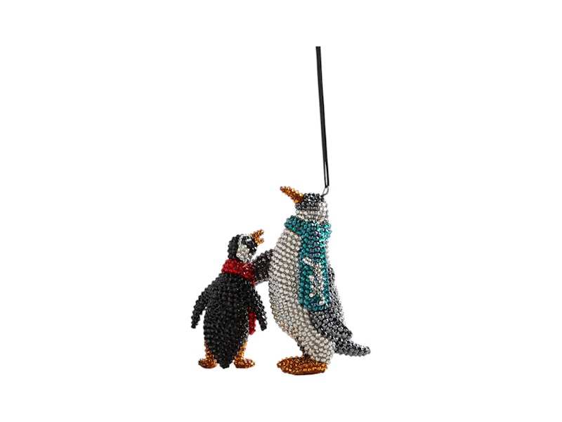 Kith Kithmas Penguin Swarovski Crystals Ornament Jet Hematite/Crystal Silver Shade