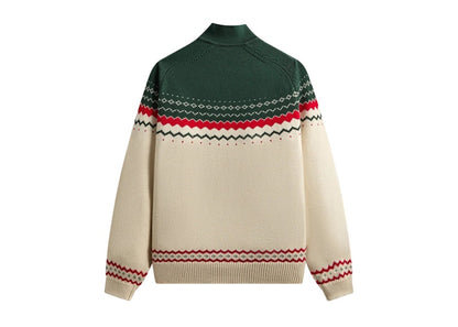 Kith Kithmas Serif Fair Isle Rue Wyona Quarter Zip Heather Oatmeal