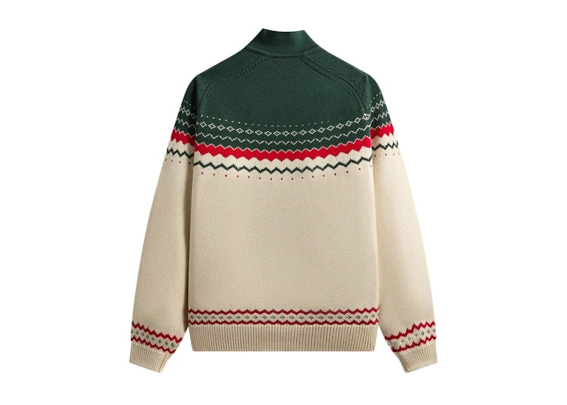 Kith Kithmas Serif Fair Isle Rue Wyona Quarter Zip Heather Oatmeal