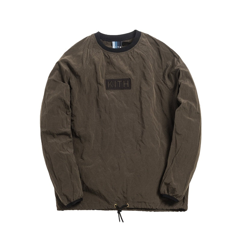 Kith L/S Crinkle Nylon Johnson Crewneck Black Olive