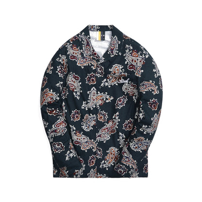 Kith L/S Thompson Printed Camp Collar Silk Cotton Shirt Stadium