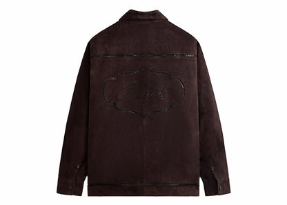 Kith Ladder Stitch Suede Boxy Collared Overshirt Incognito