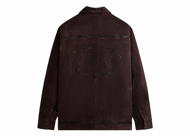 Kith Ladder Stitch Suede Boxy Collared Overshirt Incognito
