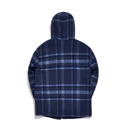 Kith Large Check Carlton Hoodie Dark Blue