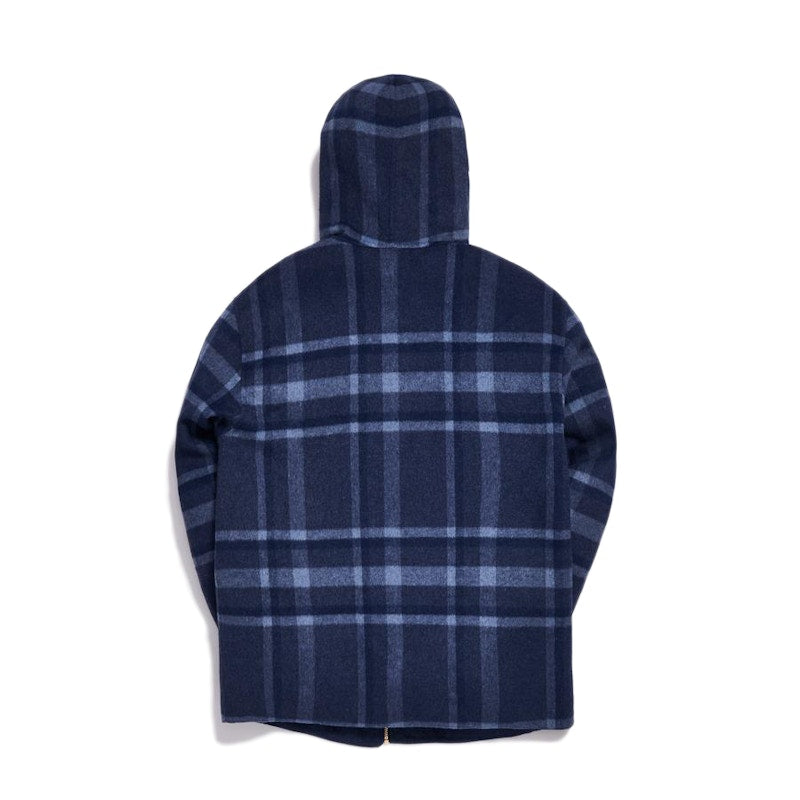 Kith Large Check Carlton Hoodie Dark Blue