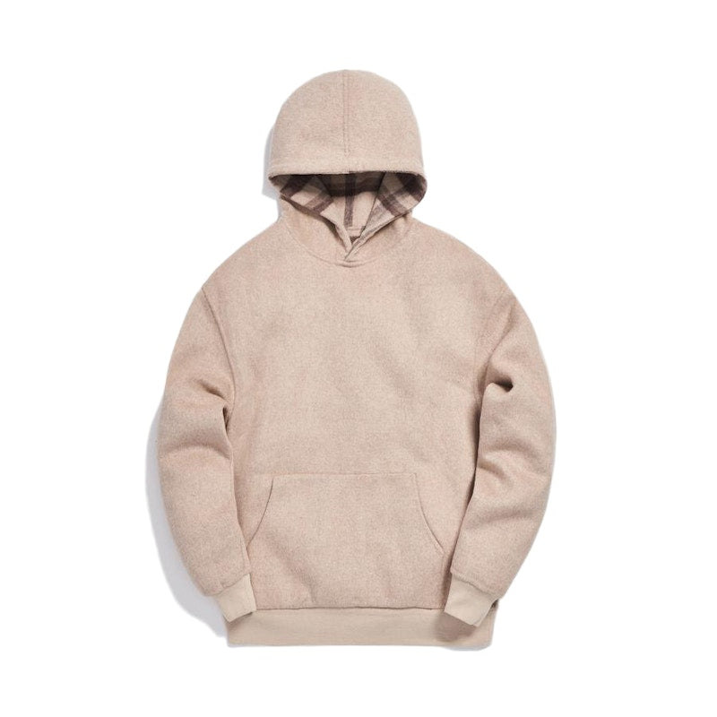 Kith Large Wool Check Williams II Hoodie Beige