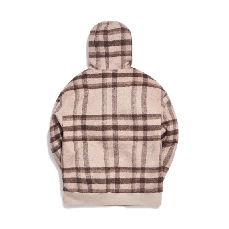 Kith Large Wool Check Williams II Hoodie Beige