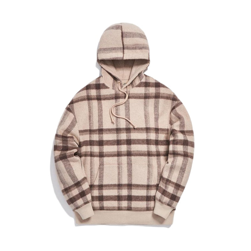 Kith Large Wool Check Williams II Hoodie Beige