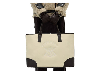 Kith Leather Trimmed Canvas Tote Sandrift
