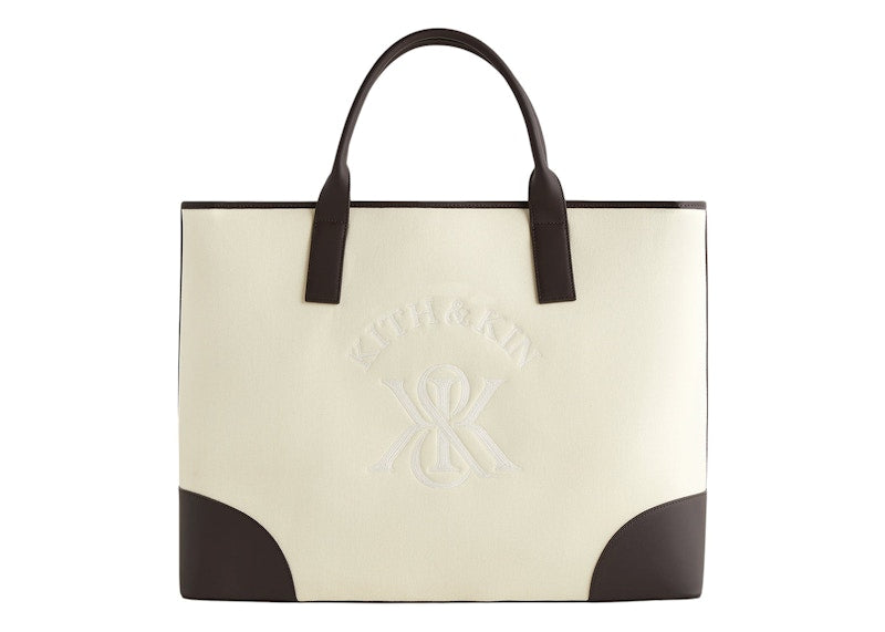 Kith Leather Trimmed Canvas Tote Sandrift