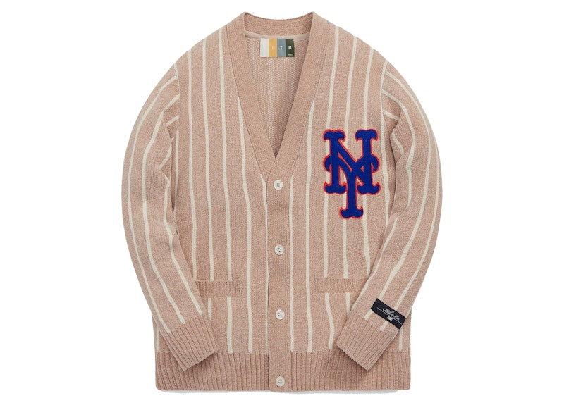Kith MLB for New York Mets Chenille Cardigan Oatmeal