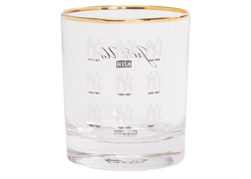 Kith MLB for New York Yankees Logo History Whiskey Glass Multi