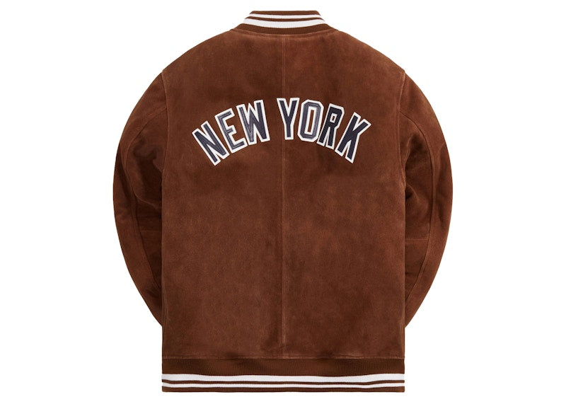 Kith MLB for New York Yankees Suede Bomber Jacket Chestnut