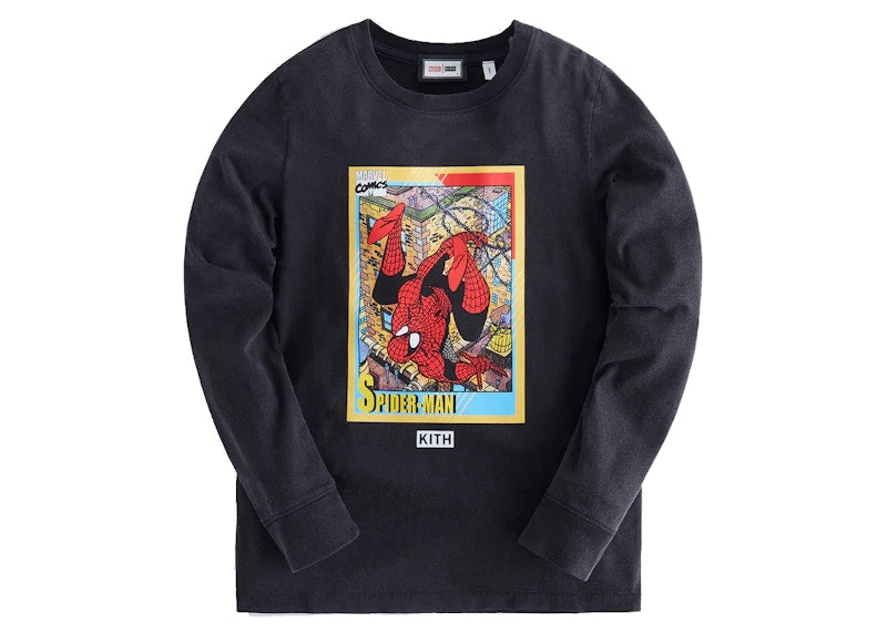Kith Marvel Kids Spider-Man Hero Vintage L/S Tee Black