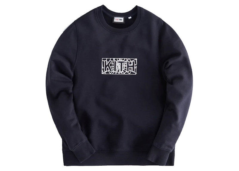 Kith Marvel Kids Spider-Man Web Logo Crew Black