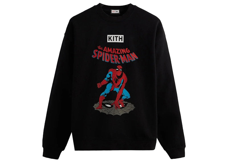 Kith Marvel Spider-Man Allies Vintage Crewneck Black