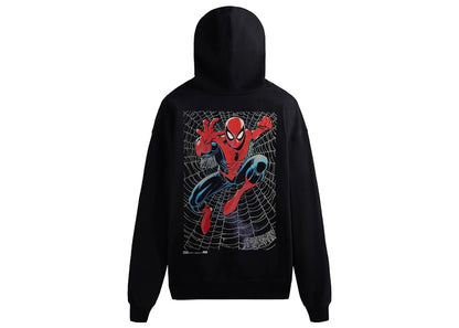 Kith Marvel Spider-Man Web Logo Hoodie Black