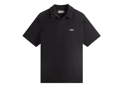 Kith Micro Waffle Drew Polo Black