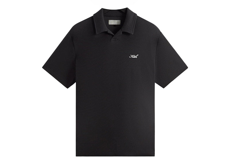 Kith Micro Waffle Drew Polo Black