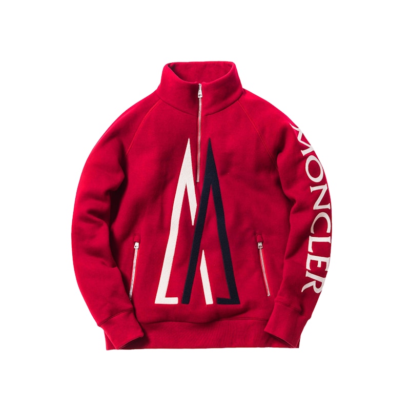 Kith Moncler Quarter Zip Pullover Red