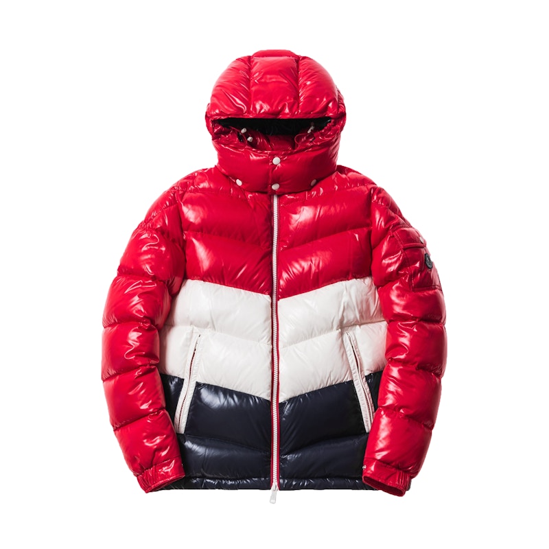 Kith Moncler Rochebrune Classic Down Jacket Red/White/Navy