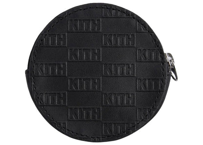 Kith Monogram Leather Coin Pouch Black