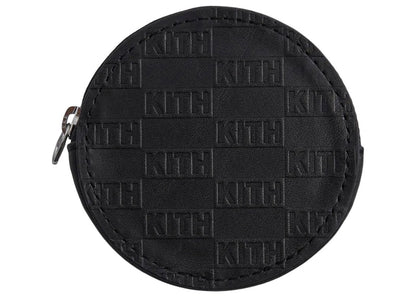 Kith Monogram Leather Coin Pouch Black