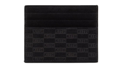 Kith Monogram Suede Card Holder Black