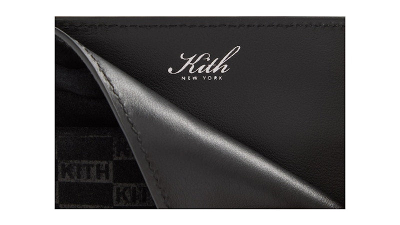 Kith Monogram Suede Card Holder Black