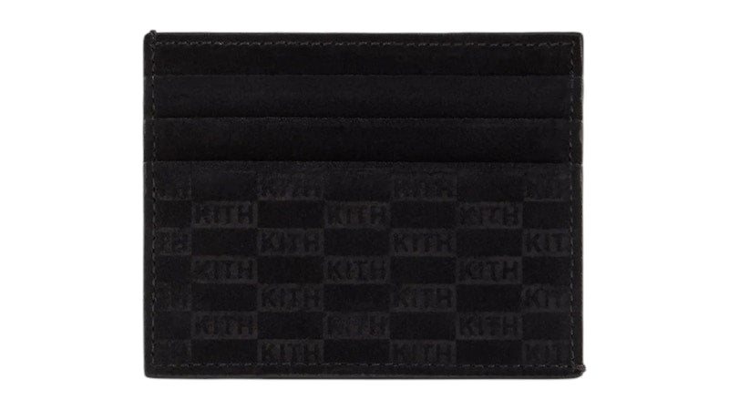 Kith Monogram Suede Card Holder Black