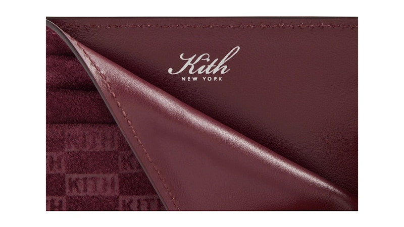 Kith Monogram Suede Card Holder Magma