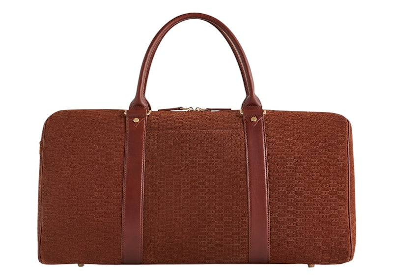 Kith Monogram Suede Duffle Bag Walnut