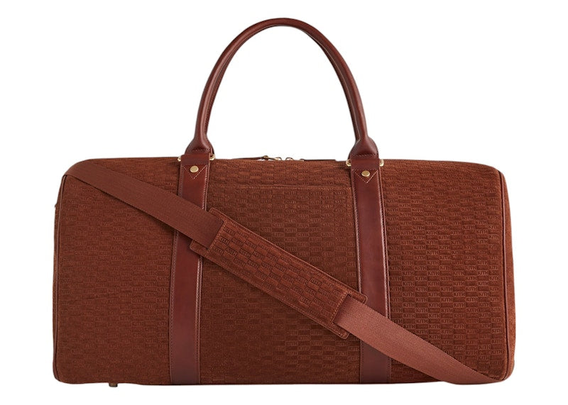 Kith Monogram Suede Duffle Bag Walnut