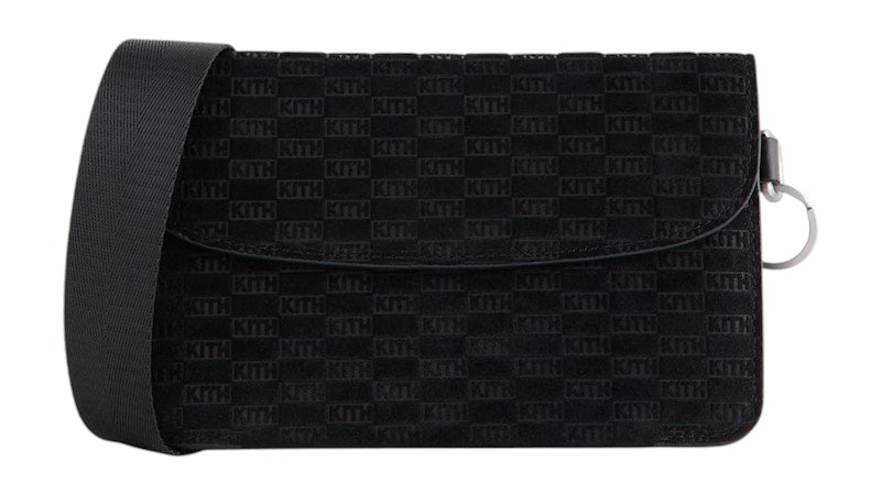 Kith Monogram Suede Envelope K20 Bag Black