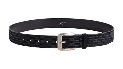Kith Monogram Suede Leather Belt Black