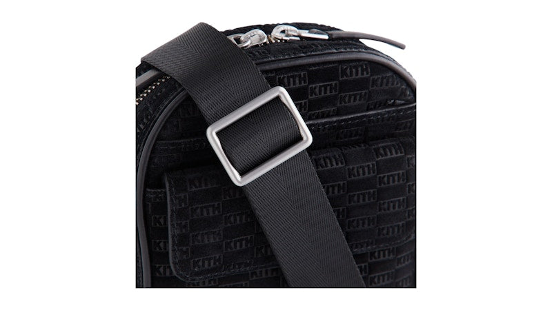 Kith Monogram Suede Passenger K15 Bag Black