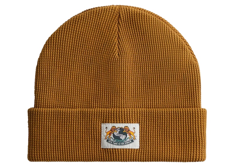 Kith NY To The World Waffle Beanie Dorado